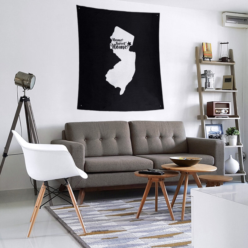 Tapisserie murale Home Sweet Newark, H 60 po x l 51 po, Noir
