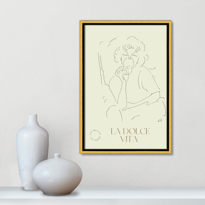 «Dottie La Dolce Vita» par Permild & Rosengreen x Léon Spilliaert, H 19,5 po x l 13,5 po, Doré