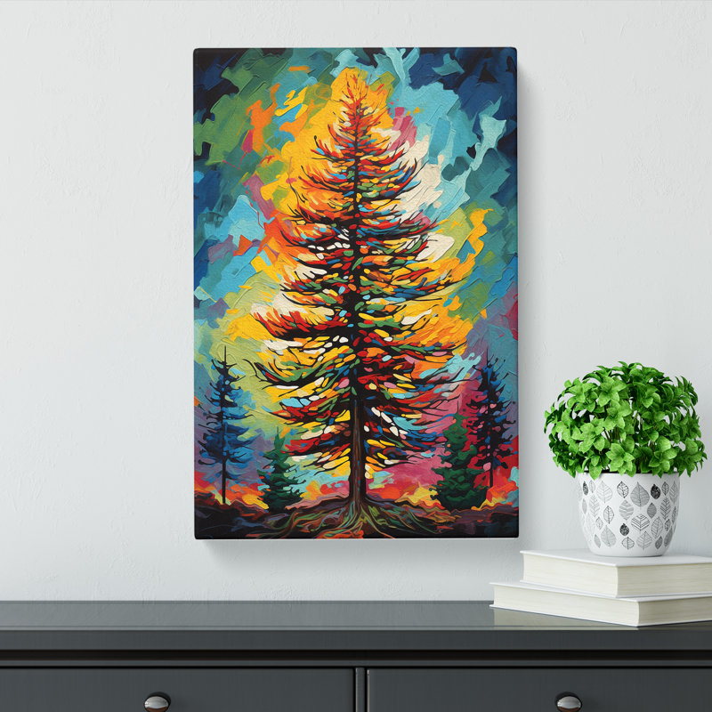 Pine Tree Pop Art No.2 - Wrapped Canvas, 50cm H x 35cm W x 3cm D