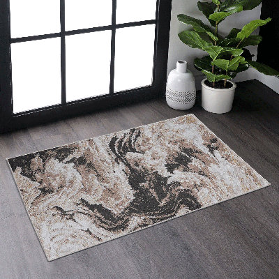 2X3 Area Rug Non-Shedding Stain Resistant Abstract For Earthy Accent