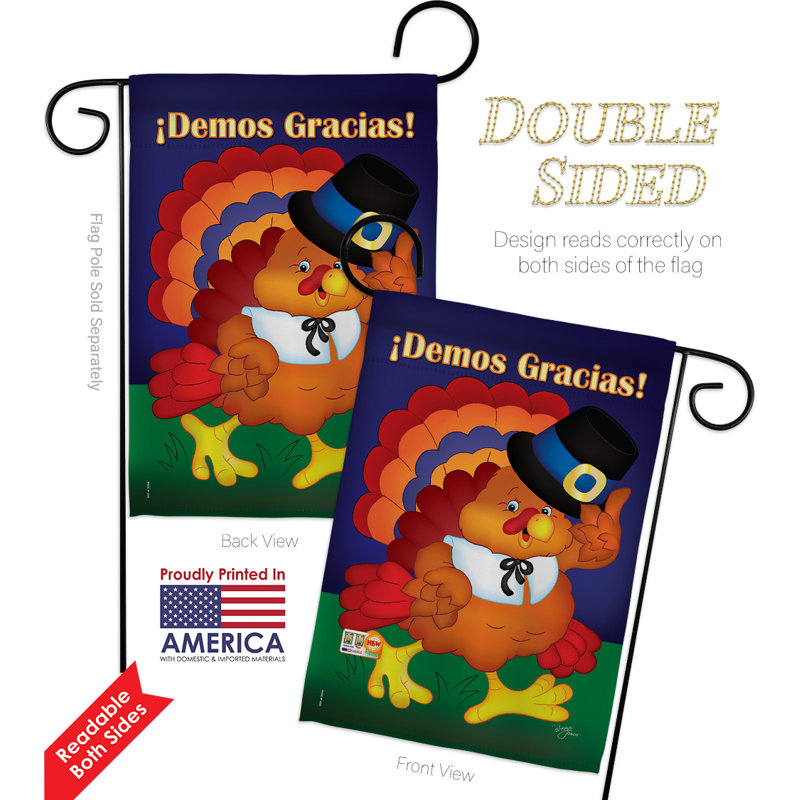 ¡ Démos gracias ! Polyester à 2 faces 19 x 13 po Ensemble de drapeaux