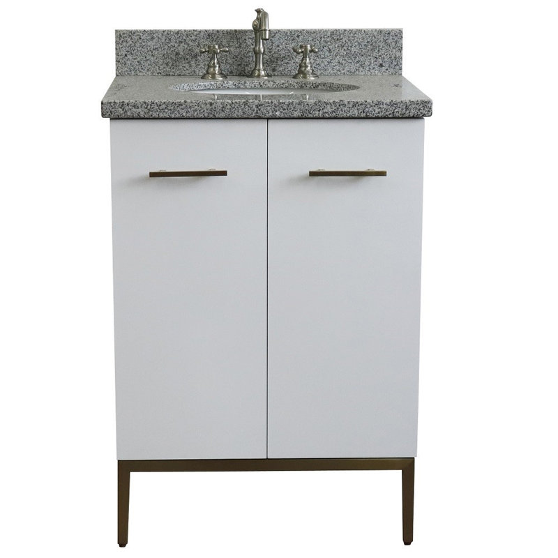 25'' Single Bathroom Vanity with Top, Gray