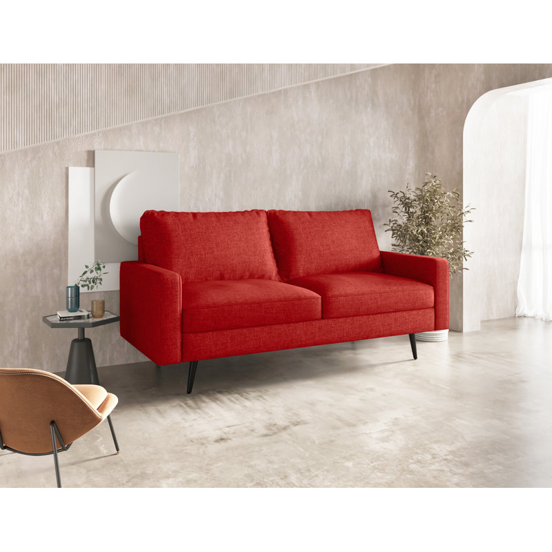 Canapé 70 avec accoudoirs carrés, Polyester Oxy Fire