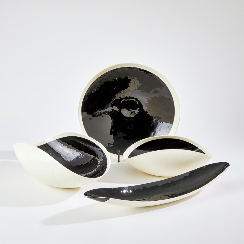 Handmade Glass Decorative Bowl, 7" H x 20.75" W x 11.5" D