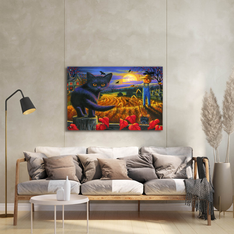 Cornfield Moon »par Bridget Voth, acrylique, H 24 po x l 36 po x P 0,2 po