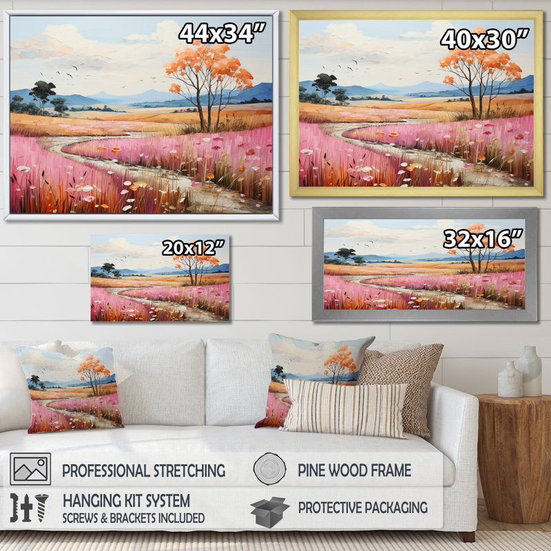 «Countryside Pastel Hills Patchwork II», reproduction, H 24 po x l 32 po x P 1 po, Cadre flottant blanc