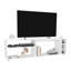 Meuble télé blanc pour écran de 70 po avec rangement ouvert et finition en mélamine-559245018