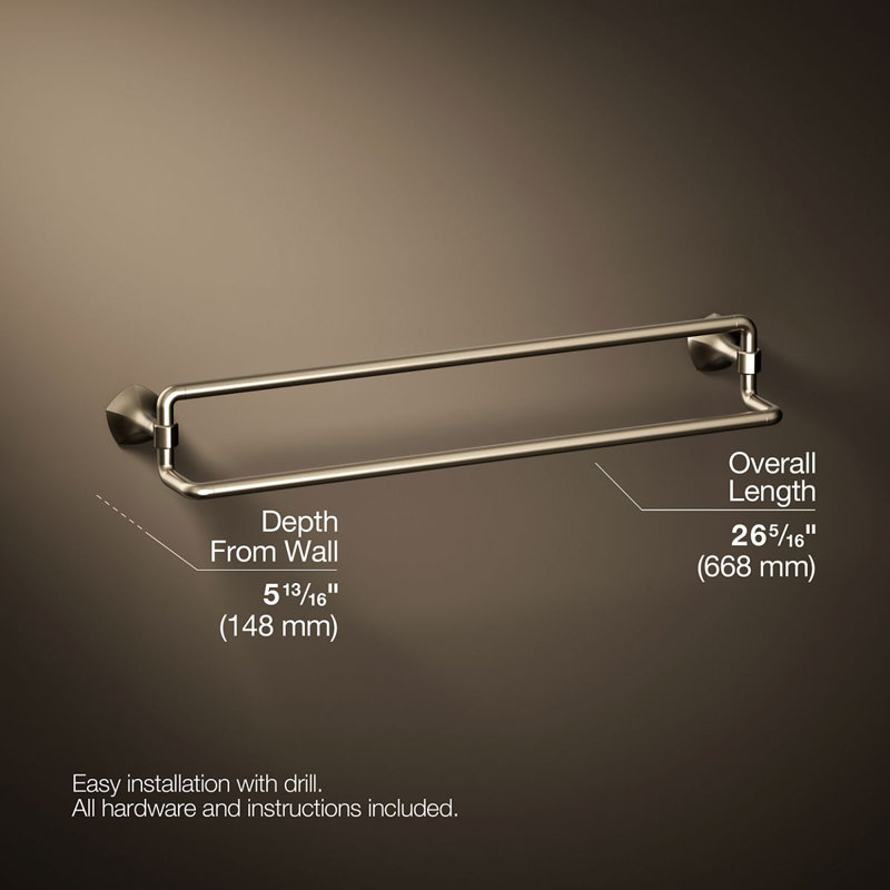Occasion 24 In. Double Towel Bar, Vibrant Brushed Bronze