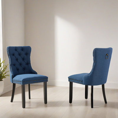 Tufted Wing Back Parsons Upholstered Dining Chair Side Chair (Set of 2)