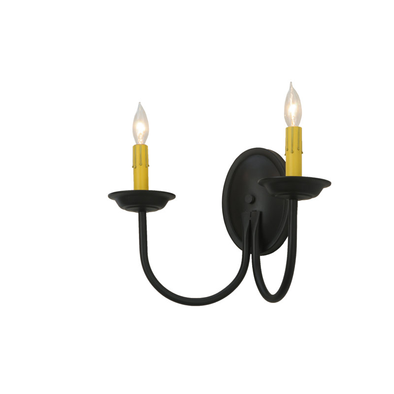 Elegant Blackwash 14.5" Dual Ivory Candlelight Wall Sconce
