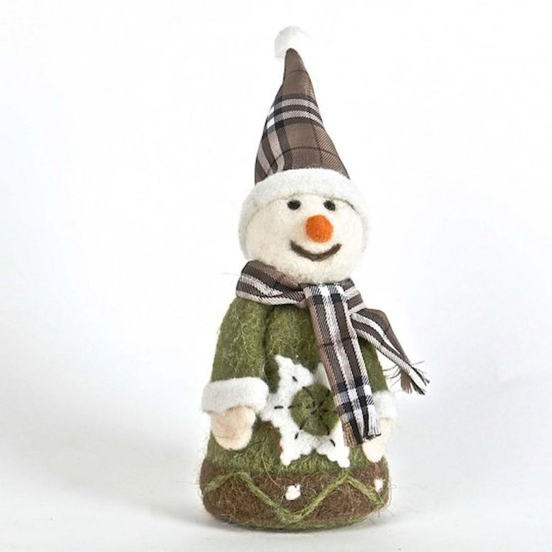 Bonhomme de neige avec figurine à rayures