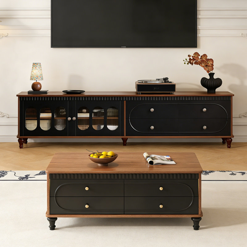 Wilsonville 2 Piece Coffee Table Set, Bois brun