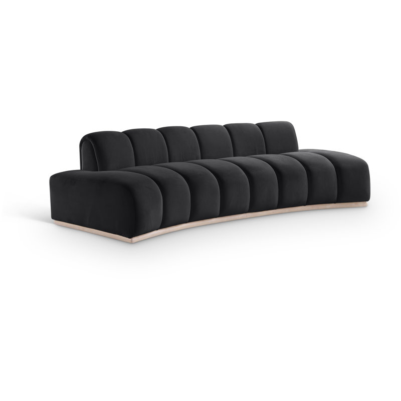 Jace Velvet Sofa, Black Velvet