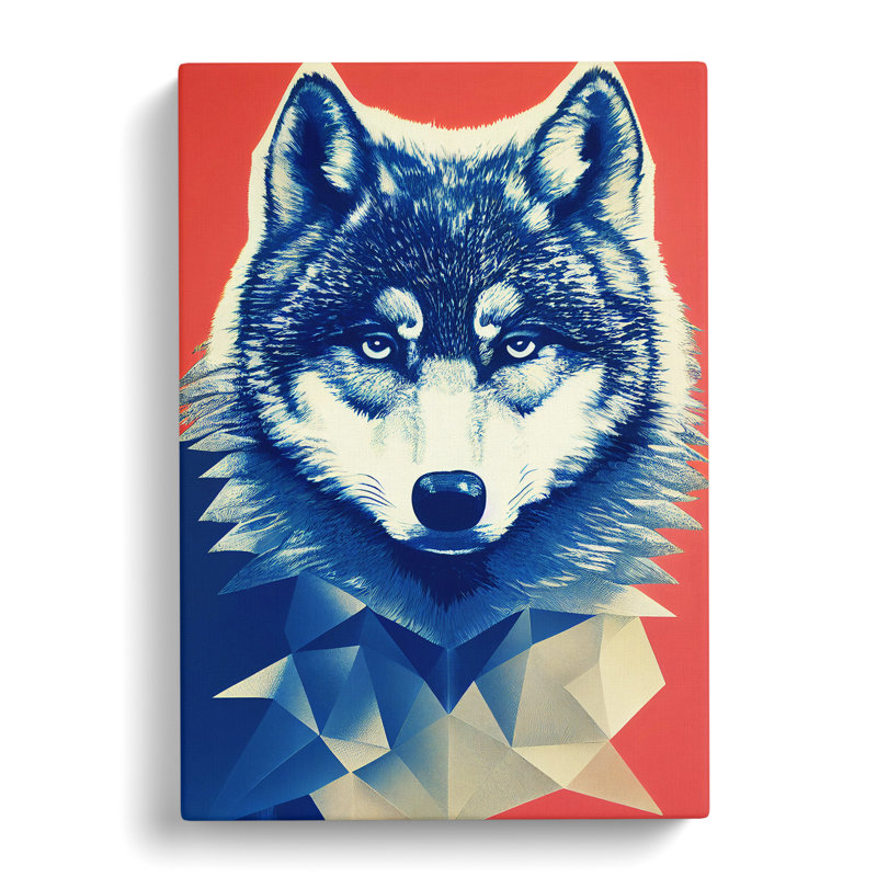 CAN-V0523-2920X Wolf Polygon - Wrapped Canvas Print, 50cm H x 35cm W x 3cm D
