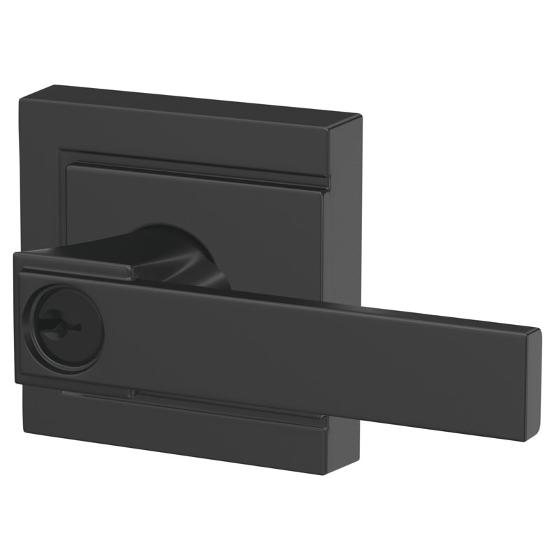 Northbrook Lever with Upland Keyed Entry Lock, Matte Black