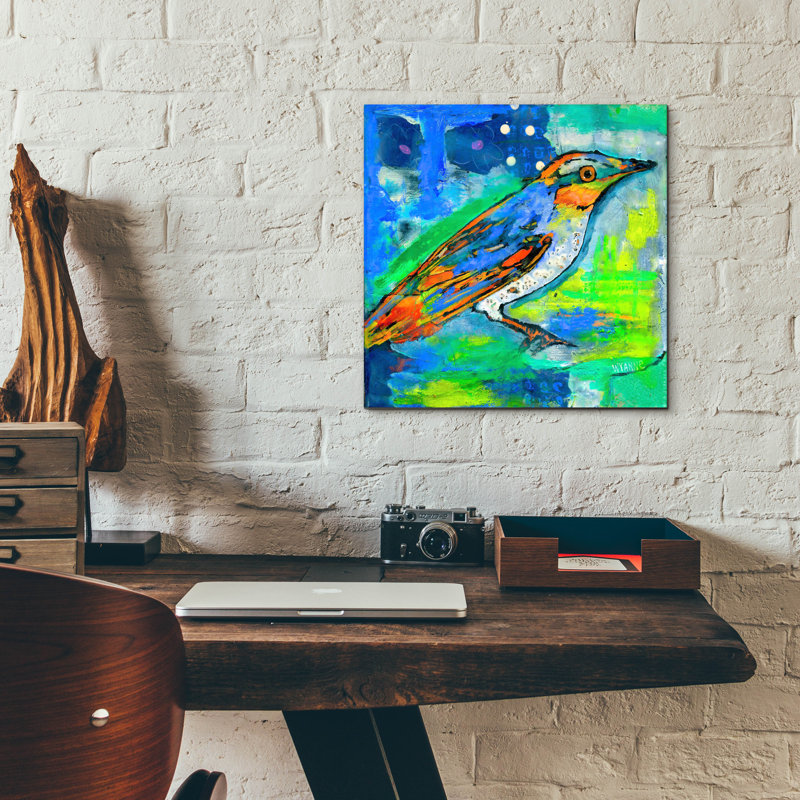 "Oiseau magique" par Wyanne, H 12 po x l 12 po x P 0,13 po