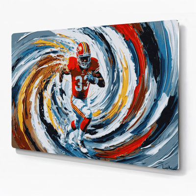 Sports American Football Gray Metal Wall Art