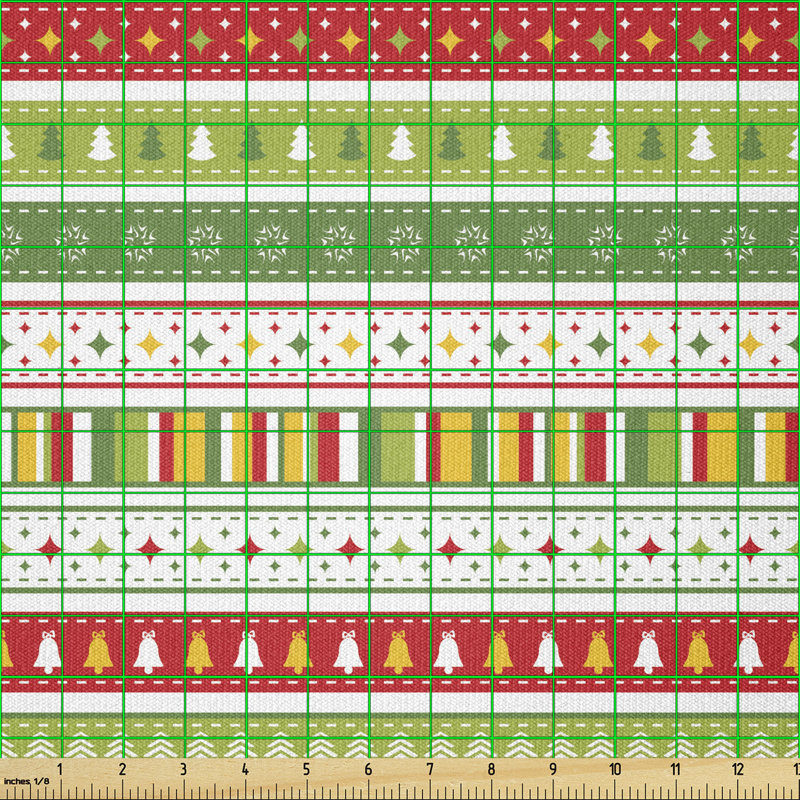 Cozzie Stars Bells Trees Stripes Multi-Purpose Fabric