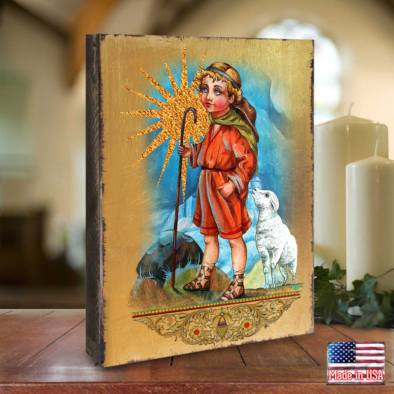 Inspirational Icon Shepherd Wooden Figurine