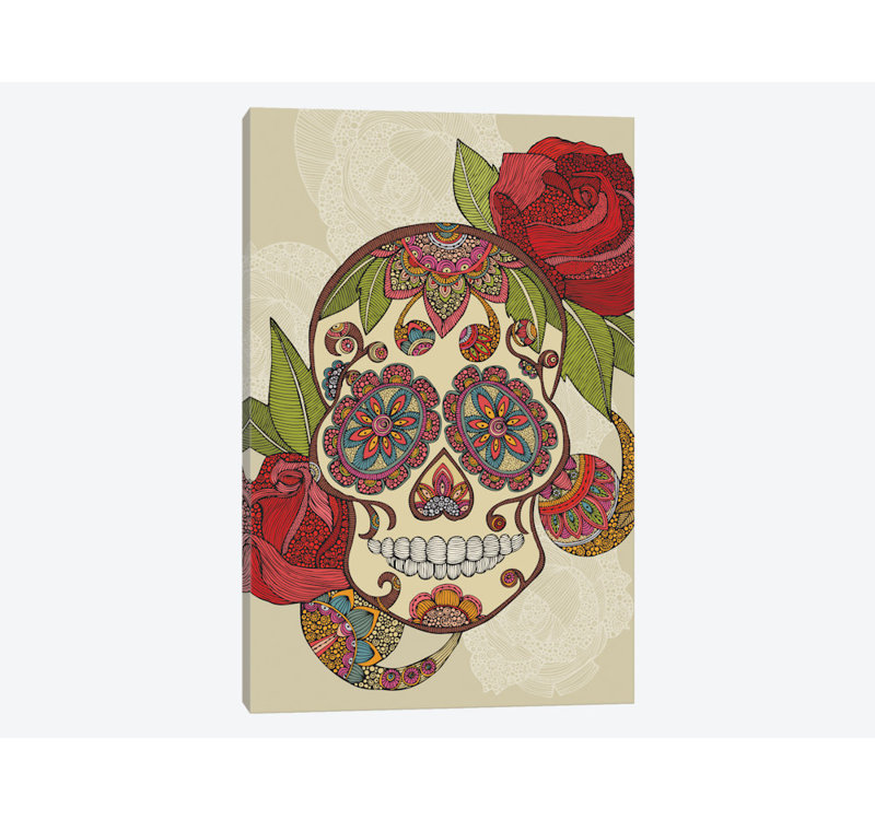 Crâne de sucre, impression sur toile tendue, H 40 po x l 26 po x P 1,5 po, Toile tendue