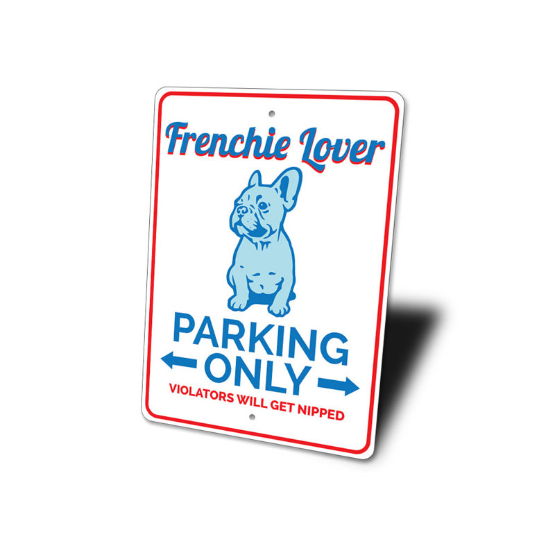 Enseigne en aluminium Frenchie, H 18 po x l 12 po x P 0,06 po