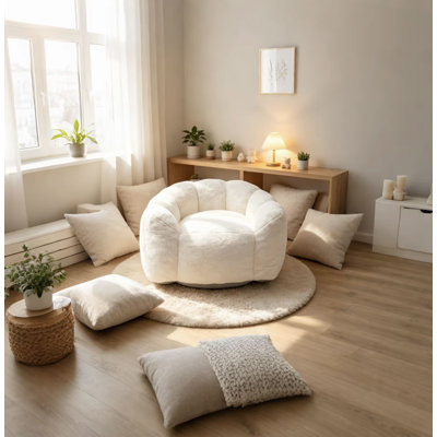 Grand canapé-lit simple à motif de pétales, chaise longue en velours de lapin artificiel, convient au salon de la chambre à coucher et à la salle de jeux