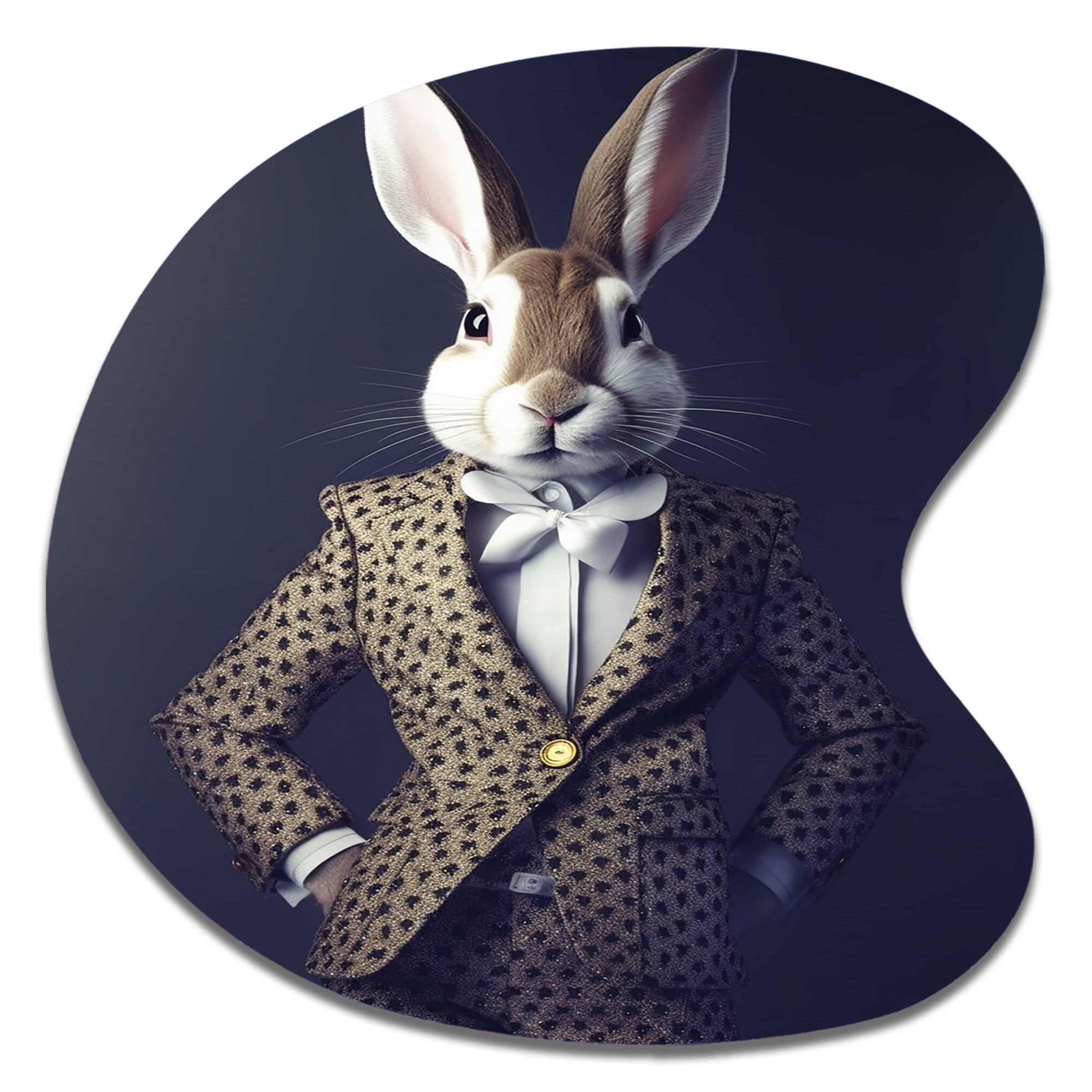 Ivy Bronx White Rabbit In Fancy Suit - Animals Rabbit Drop Shape ...