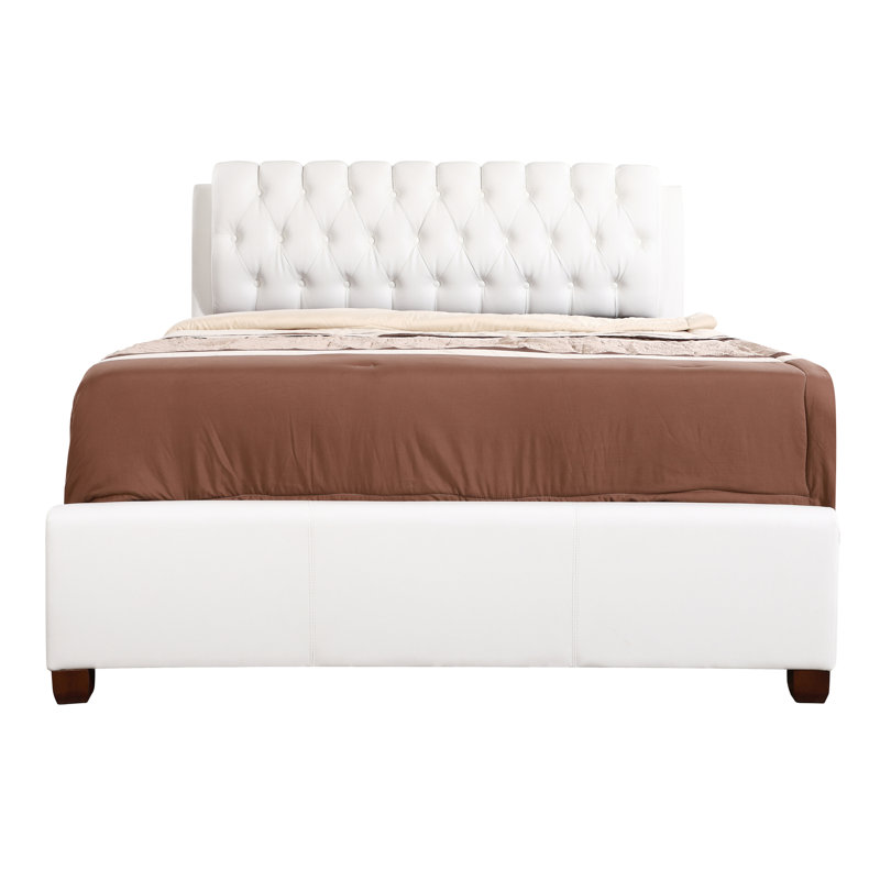 Lit très grand contemporain avec espace de sommeil généreux - blanc, construction, conception élégante, processus d'assemblage facile dans l'espace blanc, matériaux, procédure simple