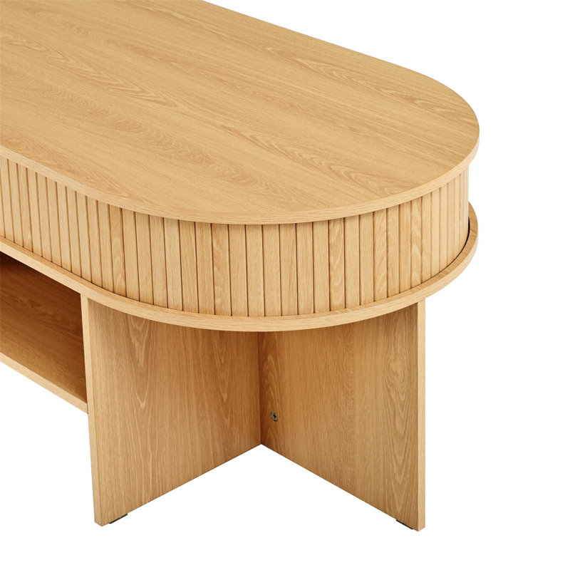 Table basse multifonctionnelle ovale avec rangement et 4 tabourets en tissu, parfaite pour les espaces de vie compacts et l'utilisation familiale