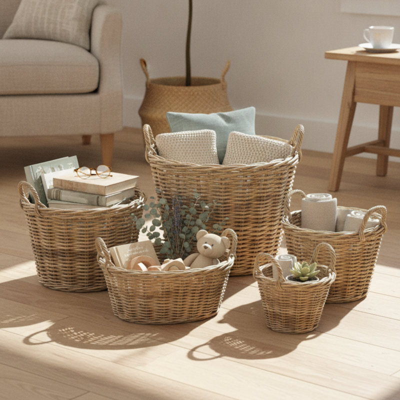 Bay Isle Home Storage Wicker Decorative Basket