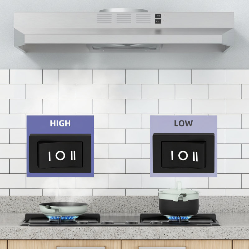 Stainless Steel 30-Inch Downdraft Range Hood With 300CFM Powerful Suction, Two-Speed Exhaust, And Dual Modes For Ducted And Ductless Operation.