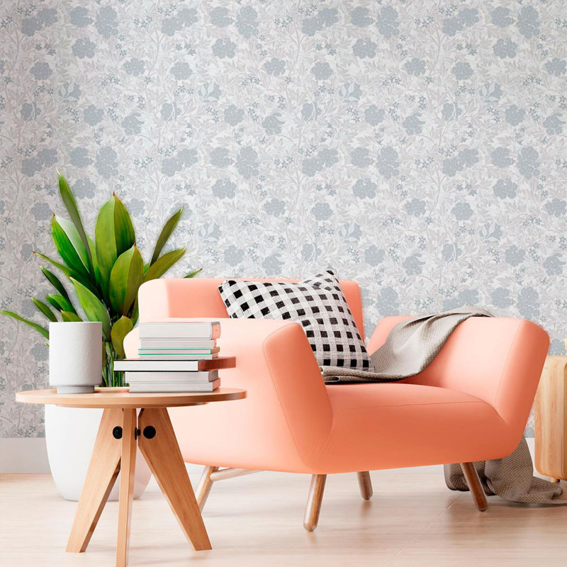Flowers And Leaves Peel & Stick Wallpaper N010147, 96"L x 24"W