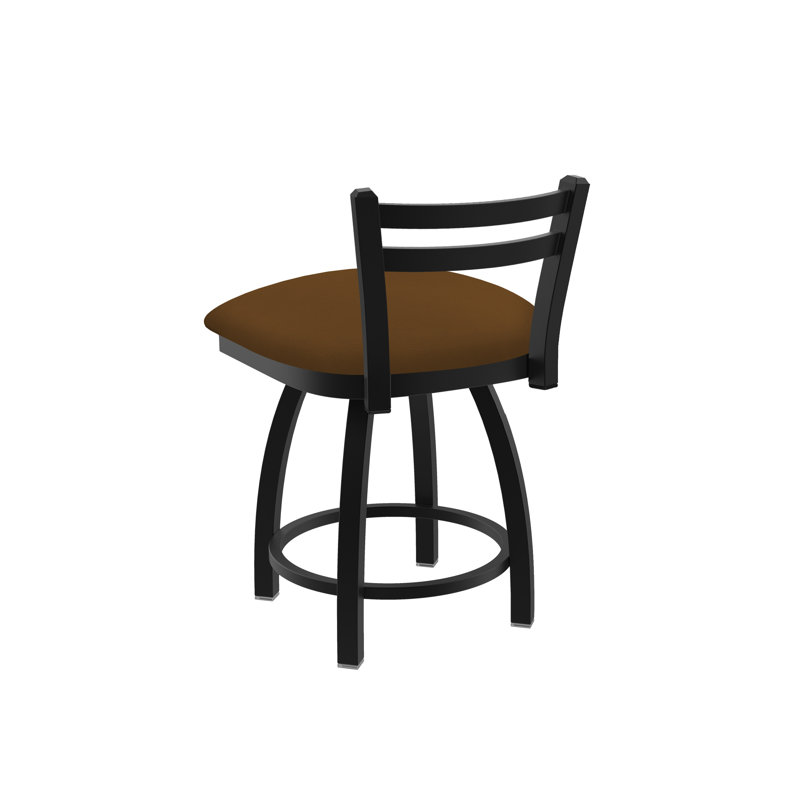 Tabouret de coiffeuse en métal Jackie, Vinyle - Chaume de galop, Noir froissé