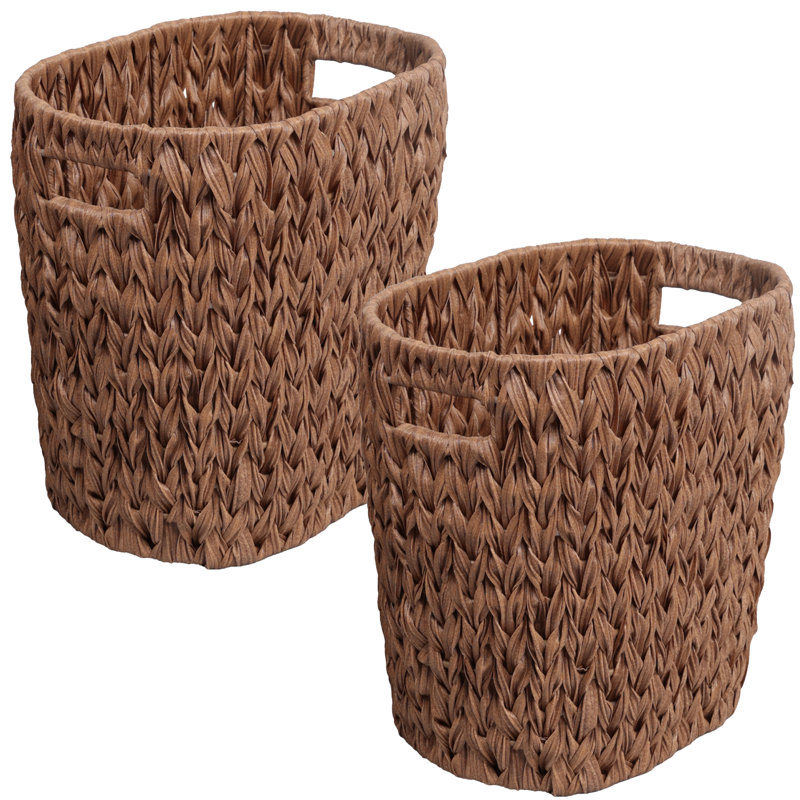 Corbeille à papier conique ovale en résine d'érable 4,5 gallons avec poignées Maple, Brun