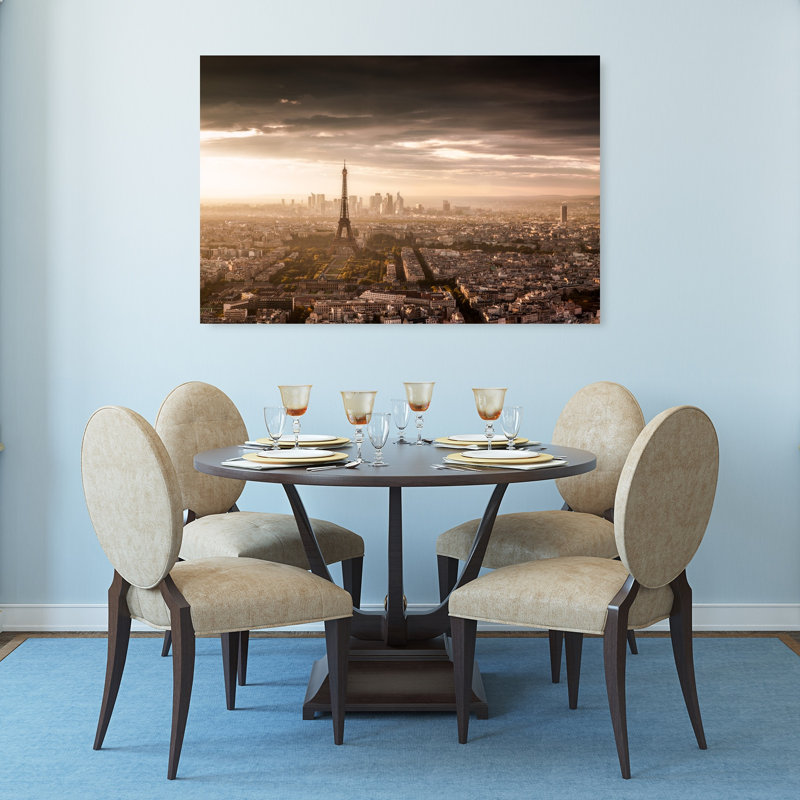 «Paris Golden Hour», reproduction d'art dramatique abstraite contemporaine, art mural, H 32 po x l 48 po