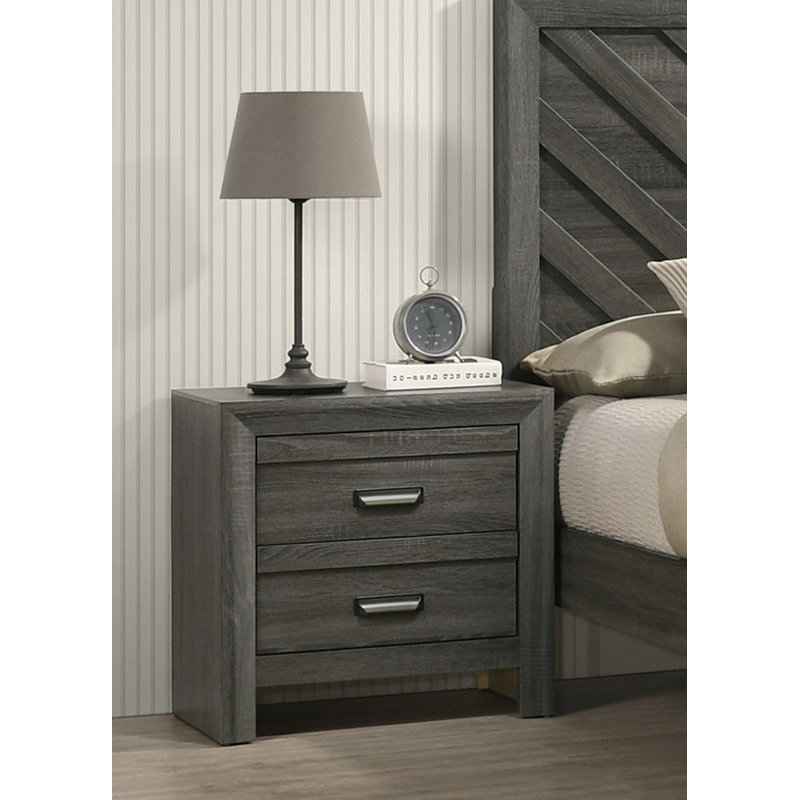 Table de bout de table de chevet contemporaine 1Pc avec deux tiroirs de rangement
