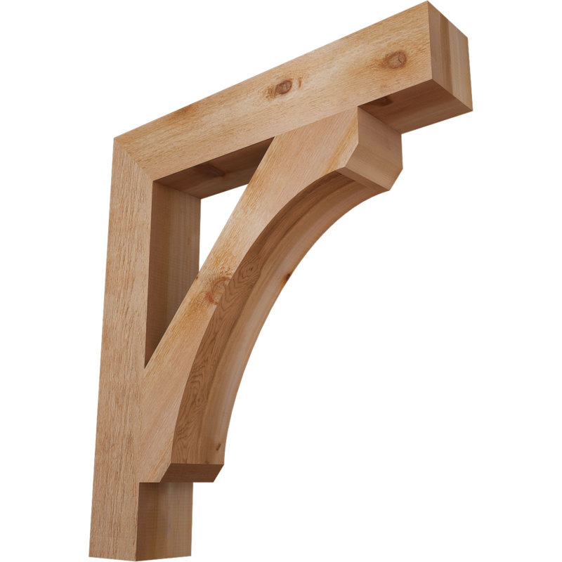 H 6'' W D Wood Bracket / Corbel, Western Red Cedar, 38" H x 6" W x 34" D