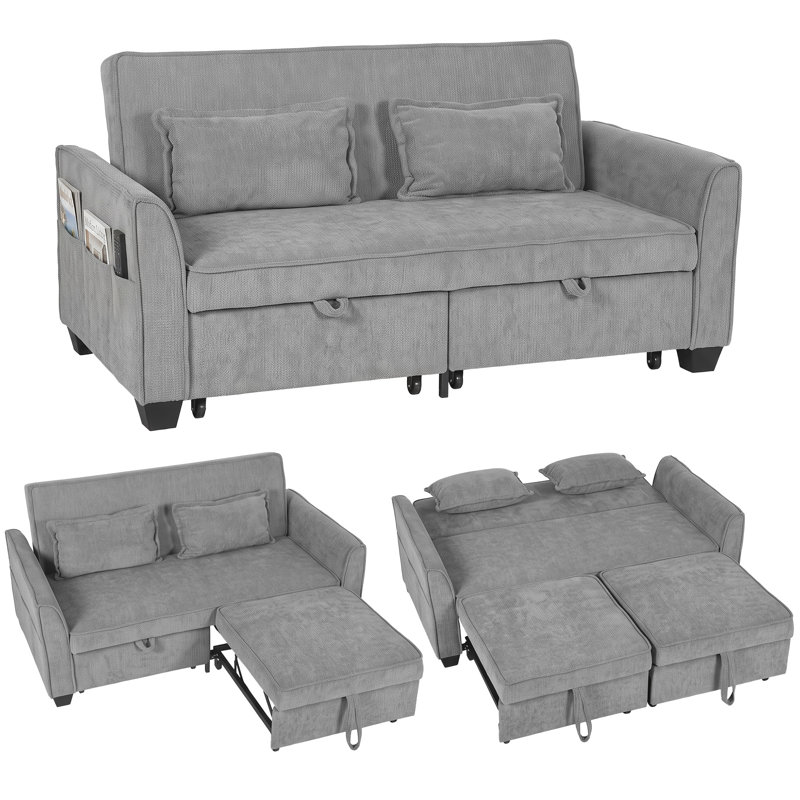 167 cm W Eucalyptus Outdoor Sofa, Black