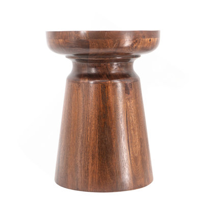 Table d'appoint à piédestal en bois brun