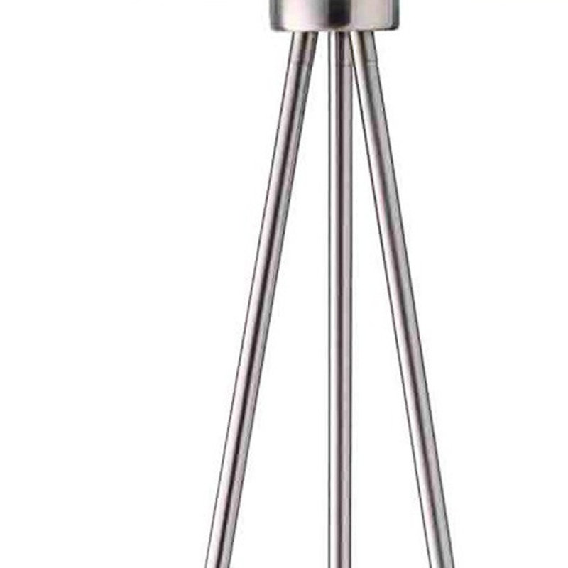 59" Tripod Floor Lamp With Drum Shade, White, White