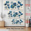 "Blue Floral", reproduction d'art sur toile abstraite (ensemble de 3)-1891592241