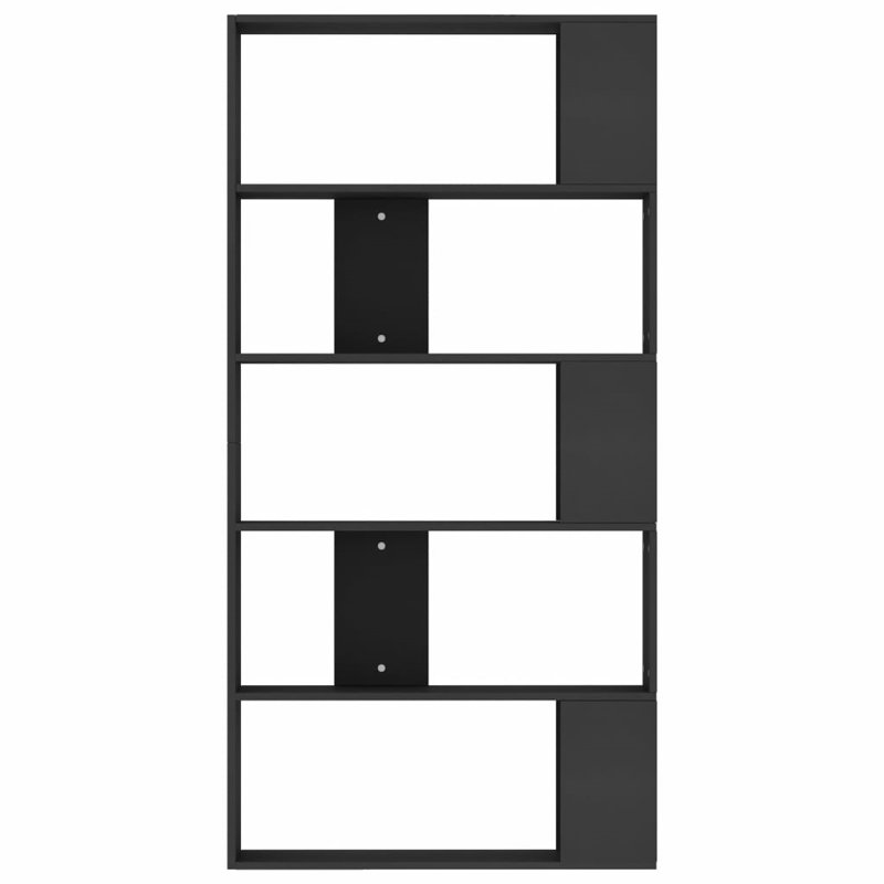 Aleccia 159 cm H Bookcase, 159cm H x 80cm W x 24cm D, Black