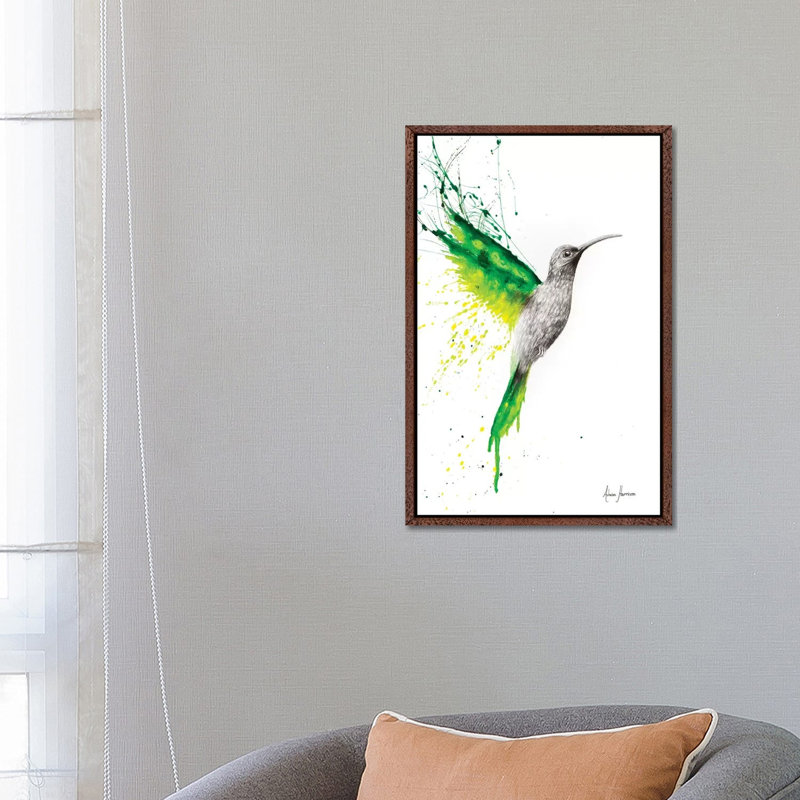 Emerald Sun by Ashvin Harrison - Print on Canvas, Classic Brown Wood Framed, 66.04 cm H x 45.72 cm W