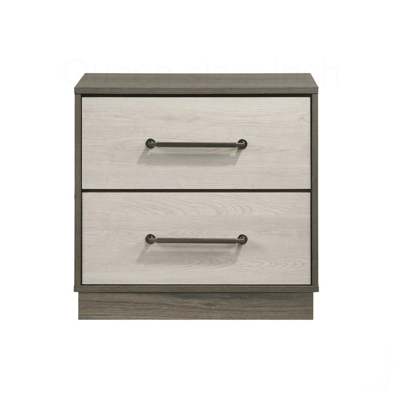 2-drawer Nightstand With Floating Base Design