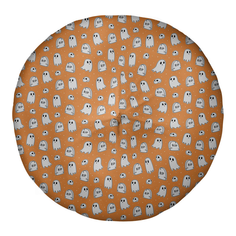 Coussin de sol rond Katelyn Elizabeth, 26 po x 26 po, Orange