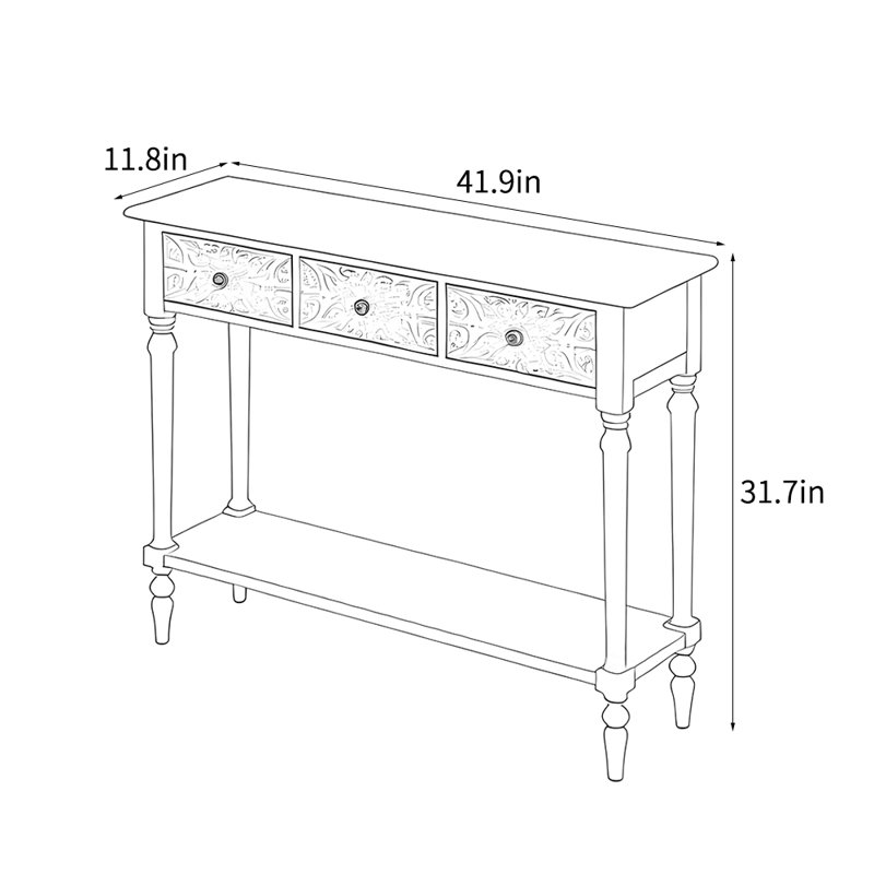 Console américaine de style champêtre rétro, Vert
