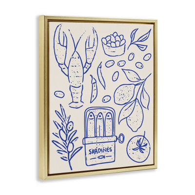 Seafood & Herbs Simplicity Floating Frame, design by Camila Juncos