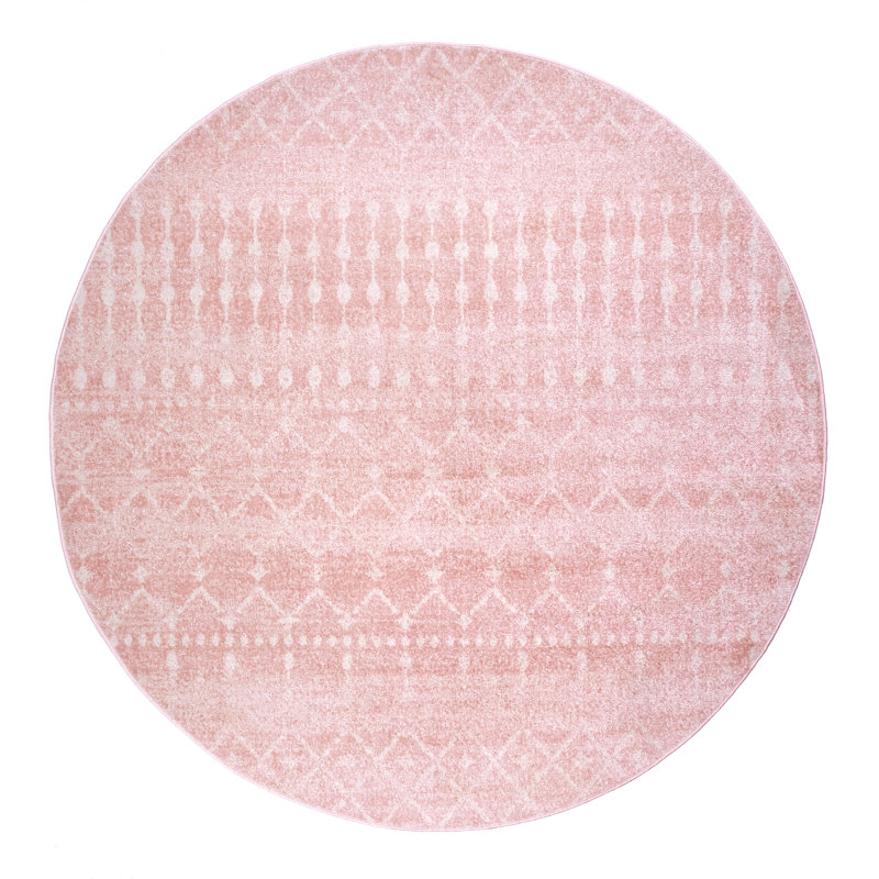 Merillat Moroccan Performance Pink Rug, Round 5'