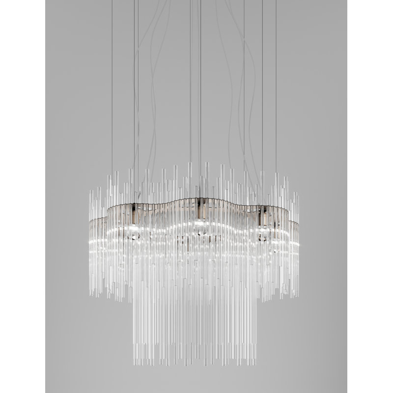 Diadema Suspension C_2 Crystal Matt Bronze 2 E26 Ul, Matte Bronze, 31" H x 39" W x 39" D