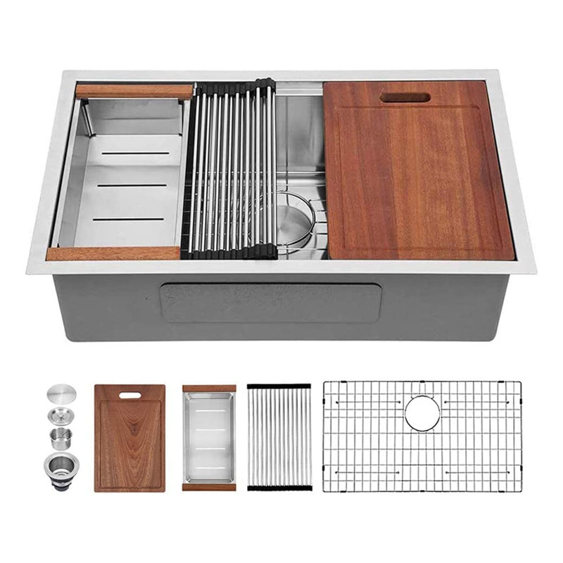 26'' L Undermount Single Bowl Stainless Steel Kitchen Sink